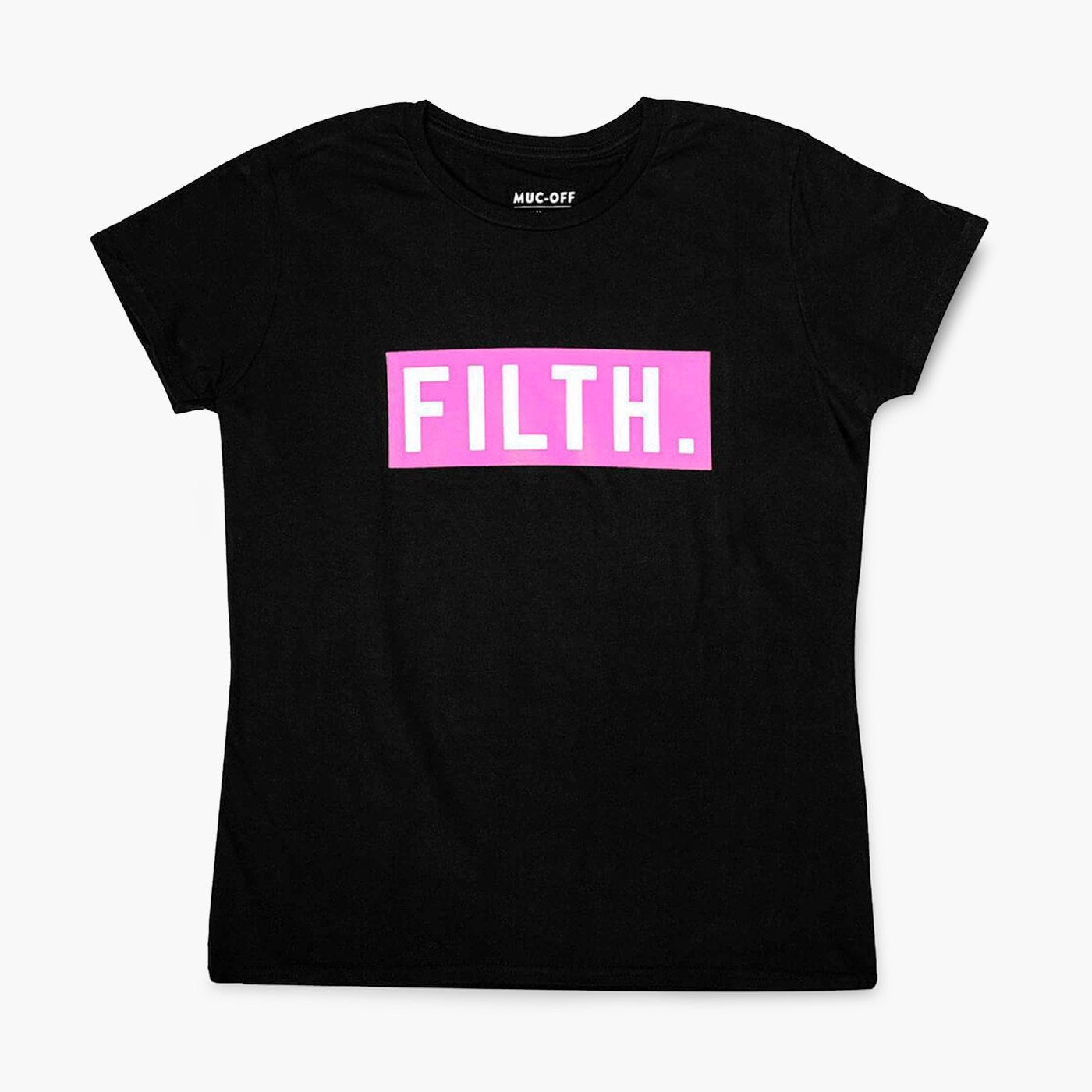 Ladies FILTH. Tee - Black With Pink Logo
